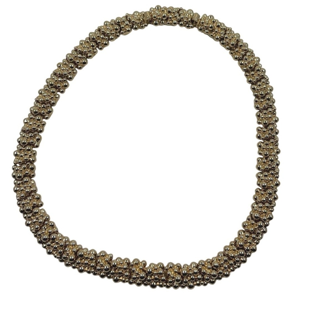 St. John Chunky Gold Tone Textured Necklace Statement Choker